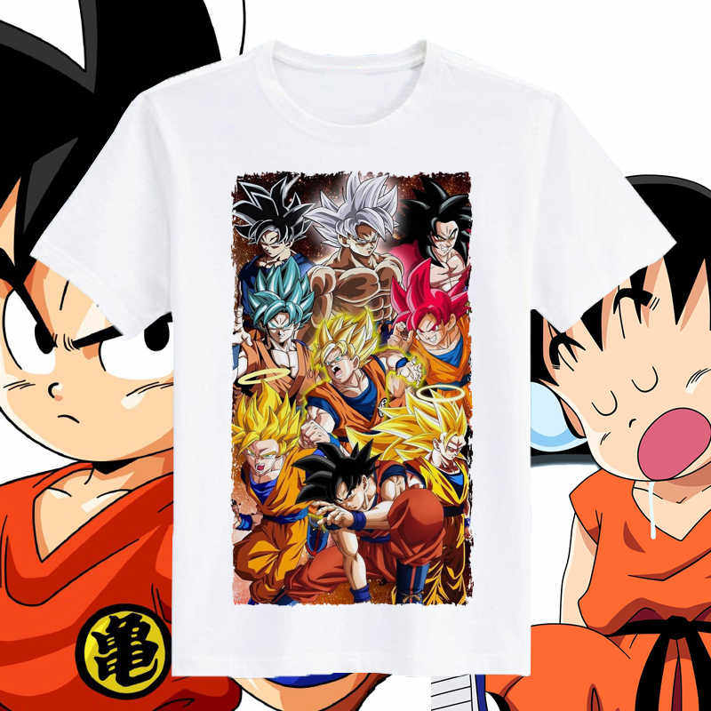 2026 Summer Dragon Ball Kid Goku Shenron Unisexs TShirt Riding Dragon 100 Cotton Oversized Breathable Casual Short Sleeve Tee
