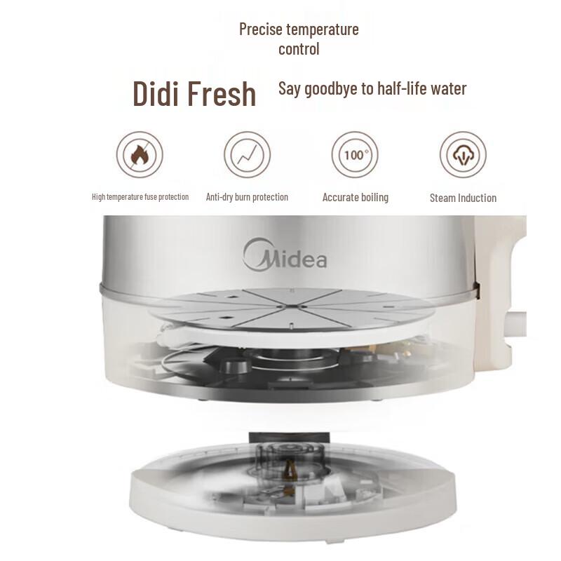 Midea 1.7L Automatic Shut-off Electric Kettle CN plug (adapter included)
