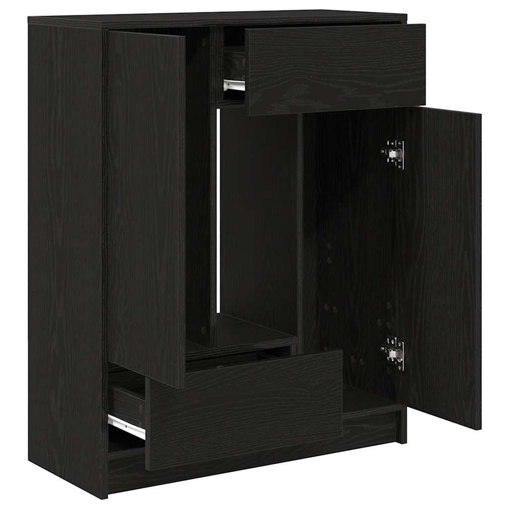 Sideboard mit Schubladen und Türen Schwarzeiche-Effekt 73 x 31 x 90 cm
