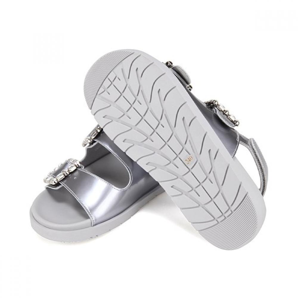 Barbara Women Leather Jewel Decoration Glitter Casual Sandals 2.5cm Bbj326