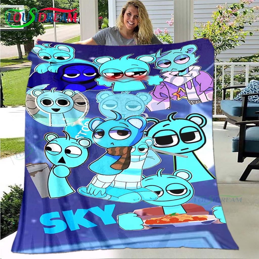 Fashion S-Sprunki Incredibox Game Four Seasons Blanket Sofa Cover Travel Bed Plush Blanket Travel Office Break Blanket Gift