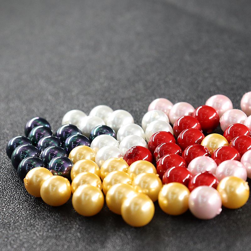 Half-drilled Round Shell Pearl Beads for DIY Jewelry: Earrings, Ornaments, Rings, Semi-finished Products, Buttons