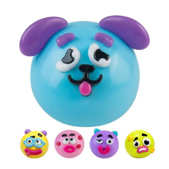 1/2/5Pcs Dog Face Squeeze Toy, Moldable Slow Rise Cartoon Expression Stress Ball, Relaxing Anxiety Relieving Face Fidget Toy for Home,