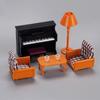 Miniature 1:12 Dollhouse Toy Piano with Living Room Furniture Props