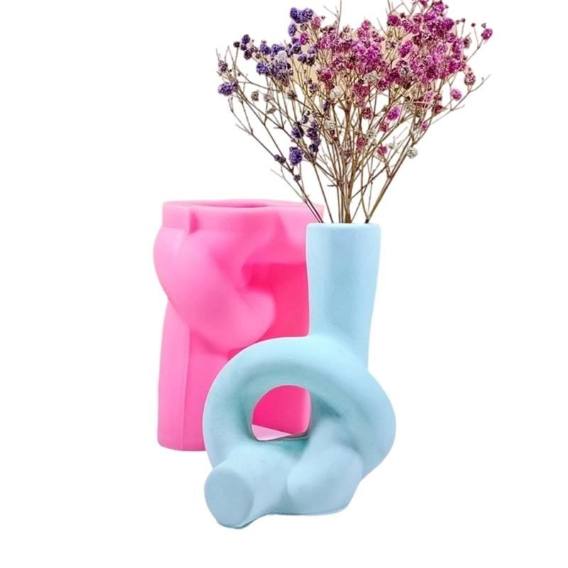 Creative Silicone Mold Crafting Vase Planter Flowerpot Moulds Suitable for Making Simple Vase Planter and Cement Art 1