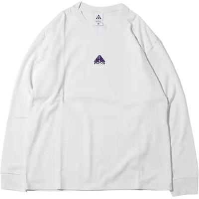 Logo Print Crew Neck Long Sleeve T-Shirt Men Tops Summit-White DR7754-122