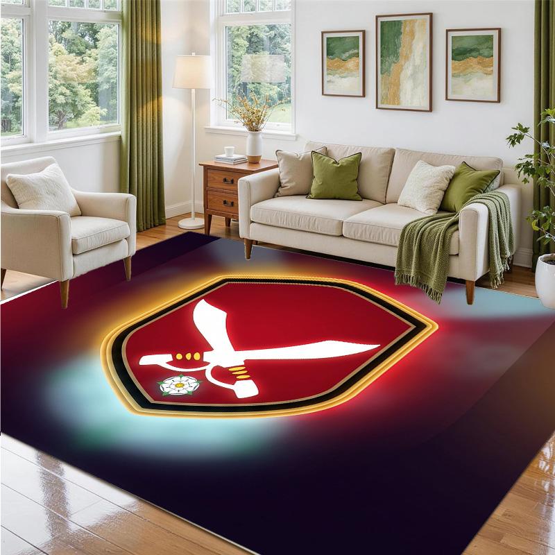Sheffield United Football Design Crystal Velvet Rug Soft Decorative Mat for Bedroom Entrance