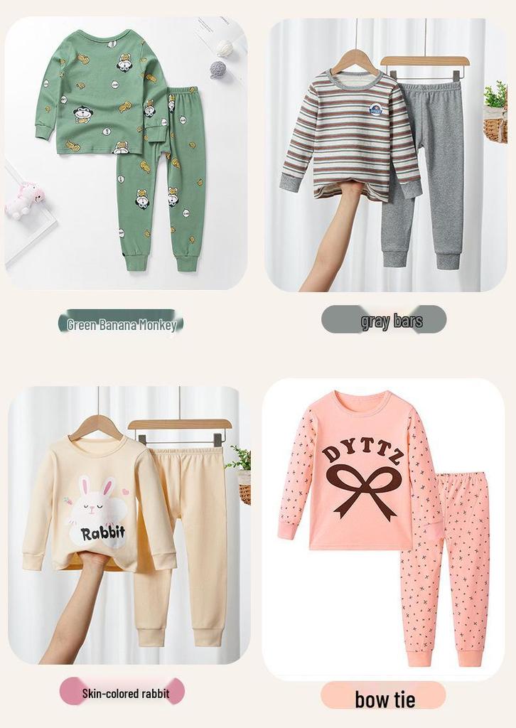Children's Pure Cotton Autumn/Winter Set - Boys & Girls Junior High - Underwear & Trousers