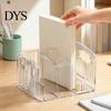 Desktop Document Storage Rack Clear Magazine Holder, 3/4-Compartment Desk Organizer, Vertical Bookend File Space Saving Book Stand for Students Sorter