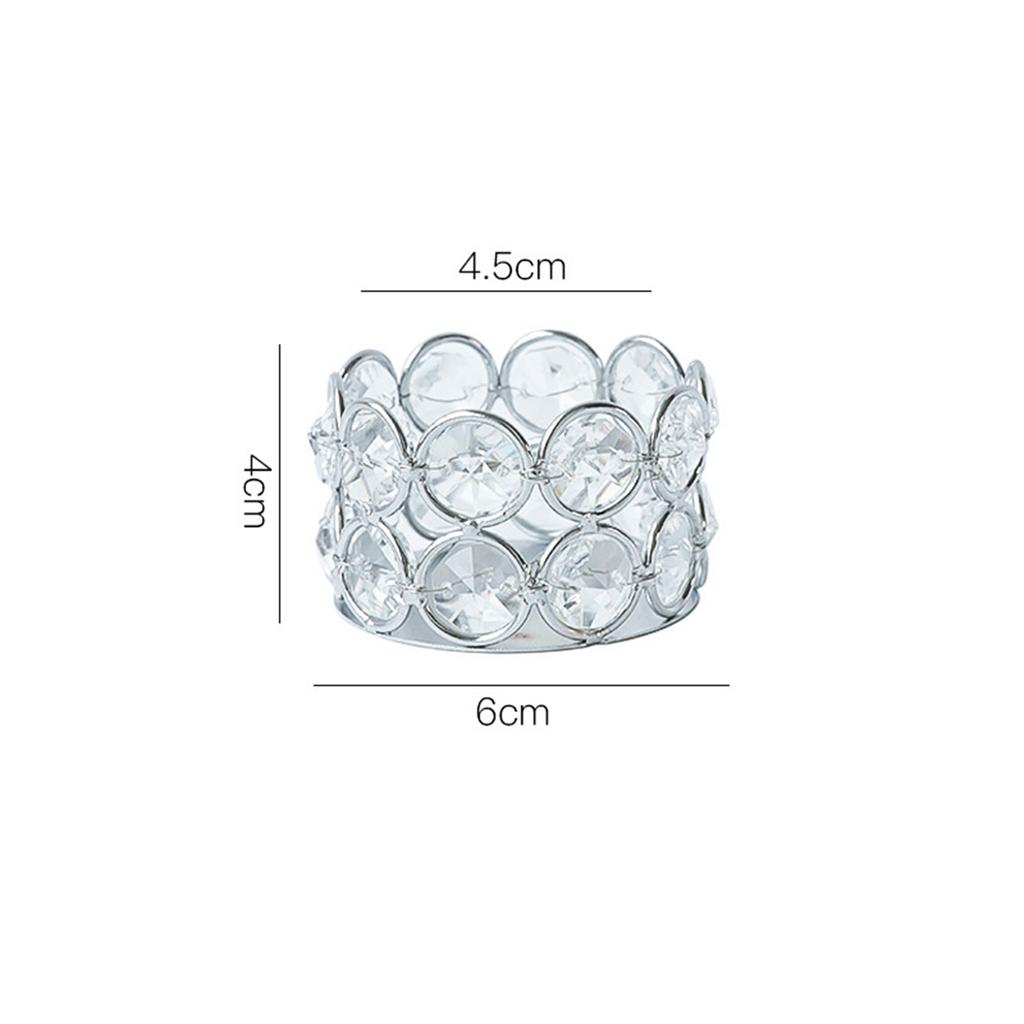 Glass Tealight Candle Holder Ornament Iron Glass Candle Holder Table Centerpiece for Party Wedding Bedroom Anniversary Gift