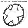 Litepro Folding Bike Crankset with Round Chainrings: 45T, 47T, 53T, 56T, 58T - Square Hole Design