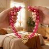 Resin Beaded Necklace Round Sweater Chain Light Luxury Women Clavicle Chain  Vacation