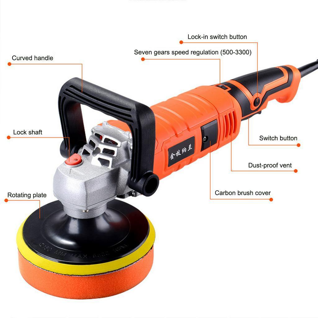 1580W 7Gear Speed Electric Floor Polisher Car Polisher Variable Speed Car Paint Care Tool Polishing Machine Sander