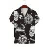 Retro Fashion Printed Pirate Pattern Men's Shirt Summer Street Beach Shirt Hip Hop Cool