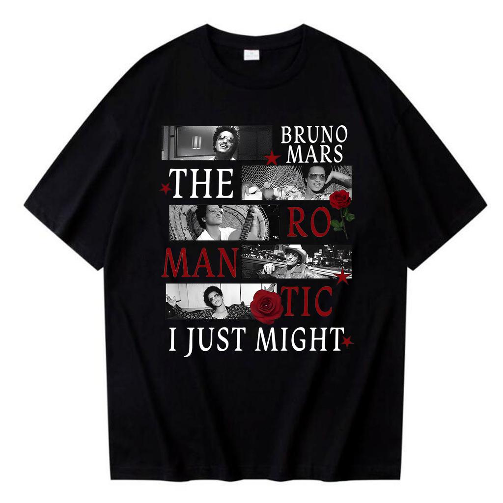 Bruno Mars The RoUnisextic Tour 2026 T-Shirt Unisex Damen Hip Hop Sommer Vintage Kurzarm Rundhals Lässiges Hemd Oberteile