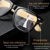 Trendy Wooden Multifocal Reading Glasses for Men Women Blue Light Blocking Near Far Progressive Presbyopia Eyewear