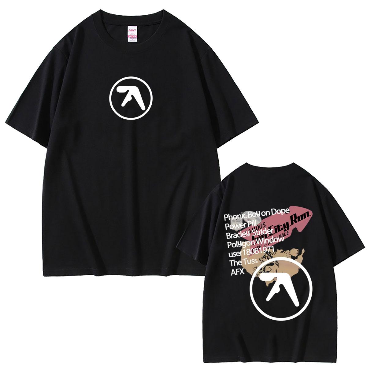 Aphex Twin Double Sided Print T Shirt Men Women Clothing Fashion Oversized T-shirt Men s Casual Cotton Retro T-shirts Streetwear 4XL