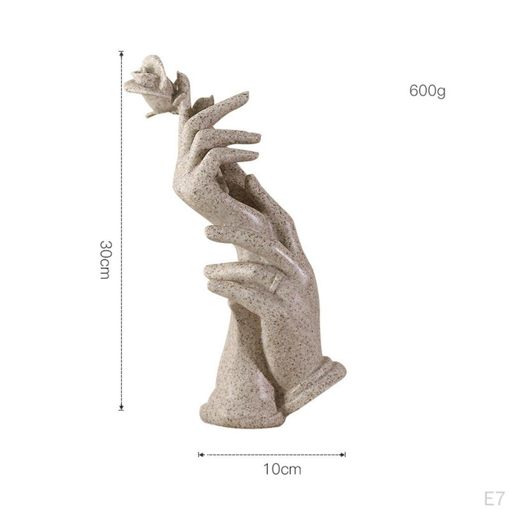 Creative Resin Sculpture Hand-Held Rose Desktop Modern Living Room Study Statue Figurines Crafts