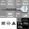 TARGET Darts Rob Cross 95K Steel Tip Swiss Point Darts, 95% Tungsten Darts with K Flex Flights, 21G | Voltage Darts, Player Edition Swiss Point K Flex
