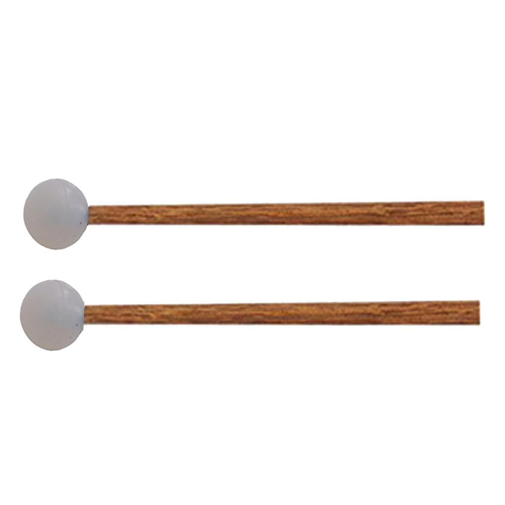 1Pair Steel Tongue Drum Mallet Glockenspiel Drum Stick Rubber Drumsticks with Wood Handle Percussion Instrument Parts