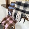 Luochi Black & White Plaid Scarf: Warm, Thick, Korean Style, Fashionable, Versatile Tassel Scarf for Women, Autumn/Winter