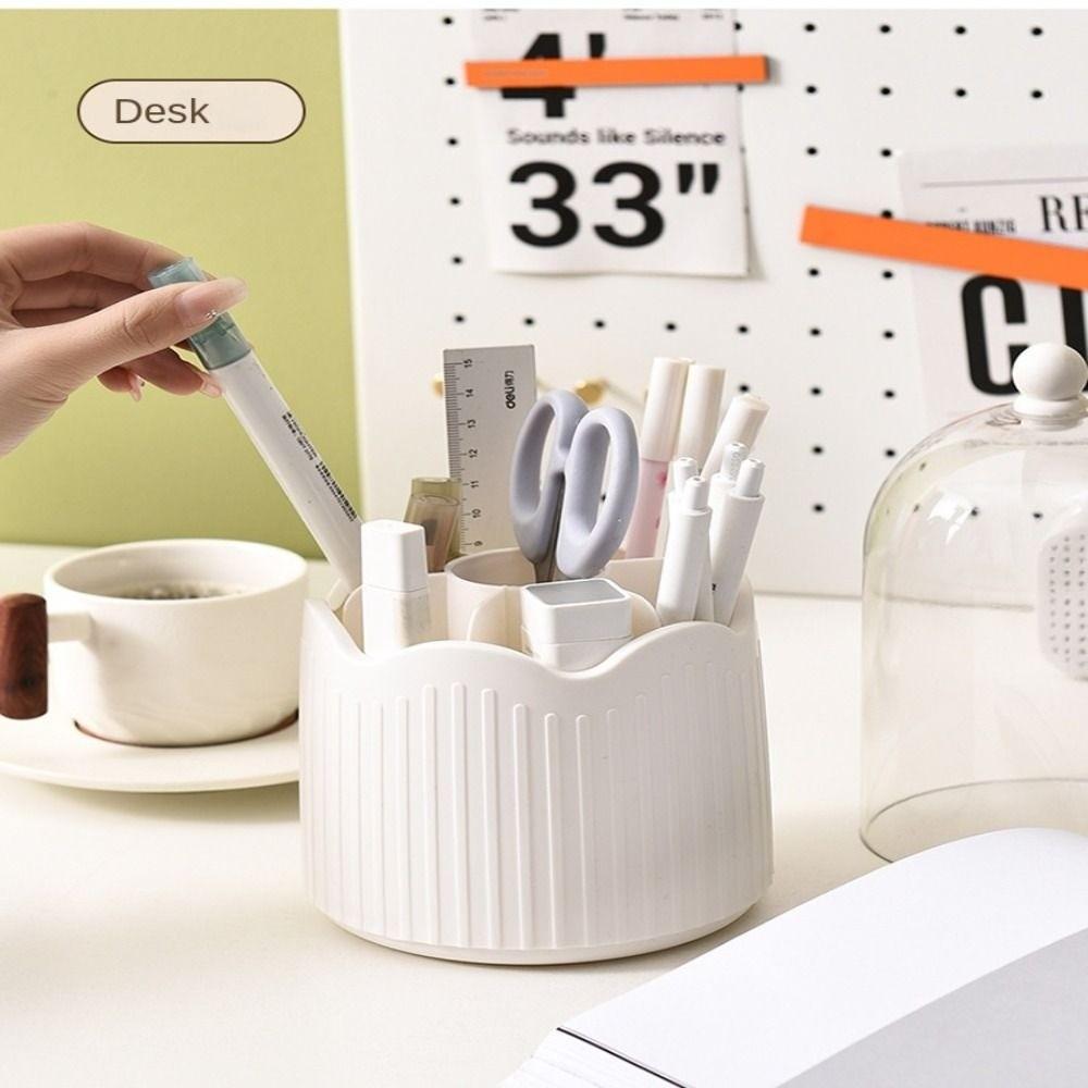 Dust-proof Rotatable Makeup Brush Box Detachable Desktop Makeup Organizer Jewelry Container