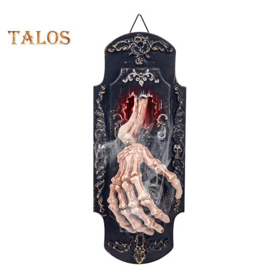 

Дверной звонок-спрей на Хэллоуин, активируемый движением, скелетный дверной звонок с красным светом и звуком, подвесной электрический дверной звонок для домашнего офиса на Хэллоуин чёрный