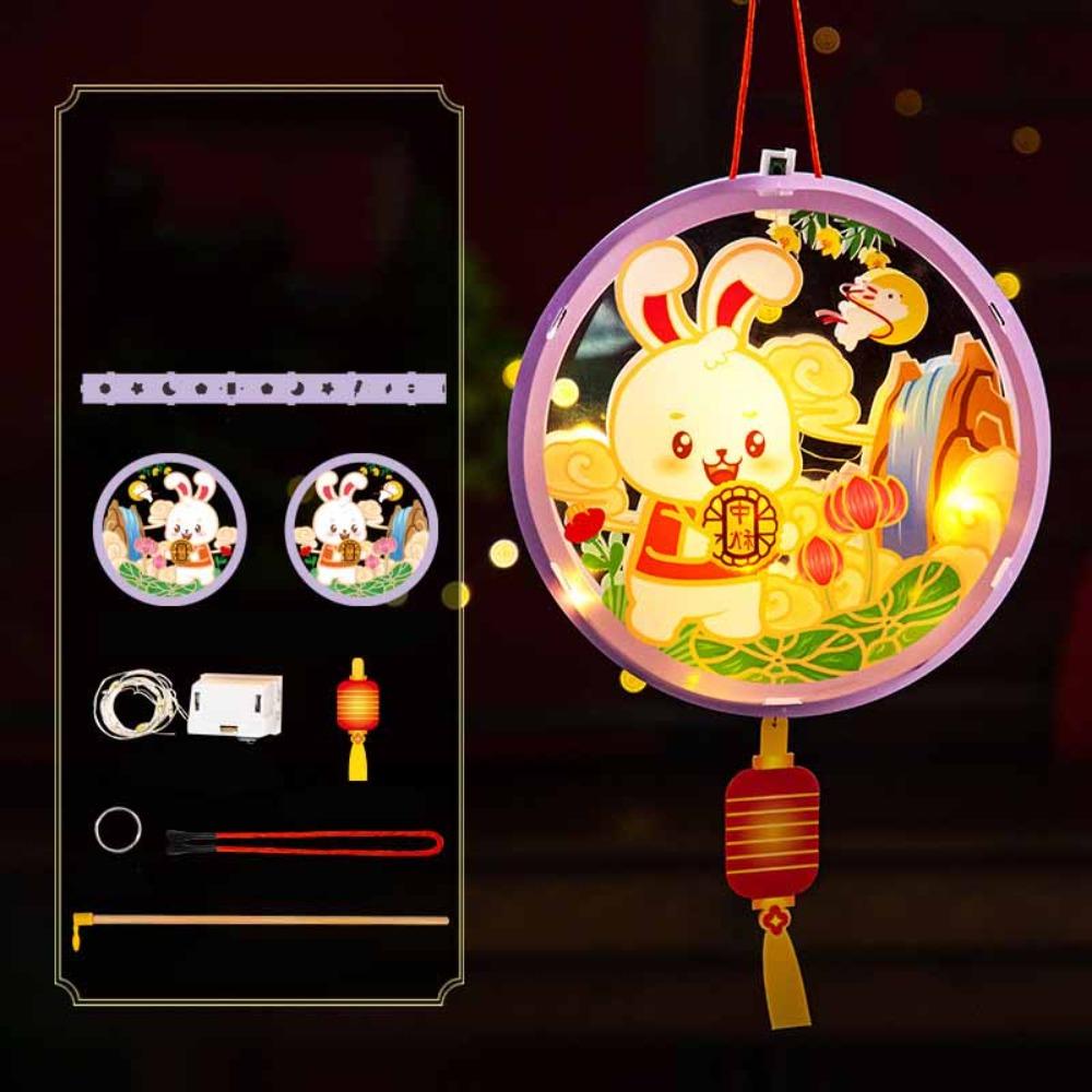 3D Middle Autumn Festival Lantern Rabbit Ancient Style Handheld Lantern  Children