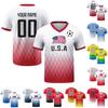 Custom Soccer Jersey Shirt with Personalized and Number South Flag Print V Neck Short Sleeve DIY Team Top