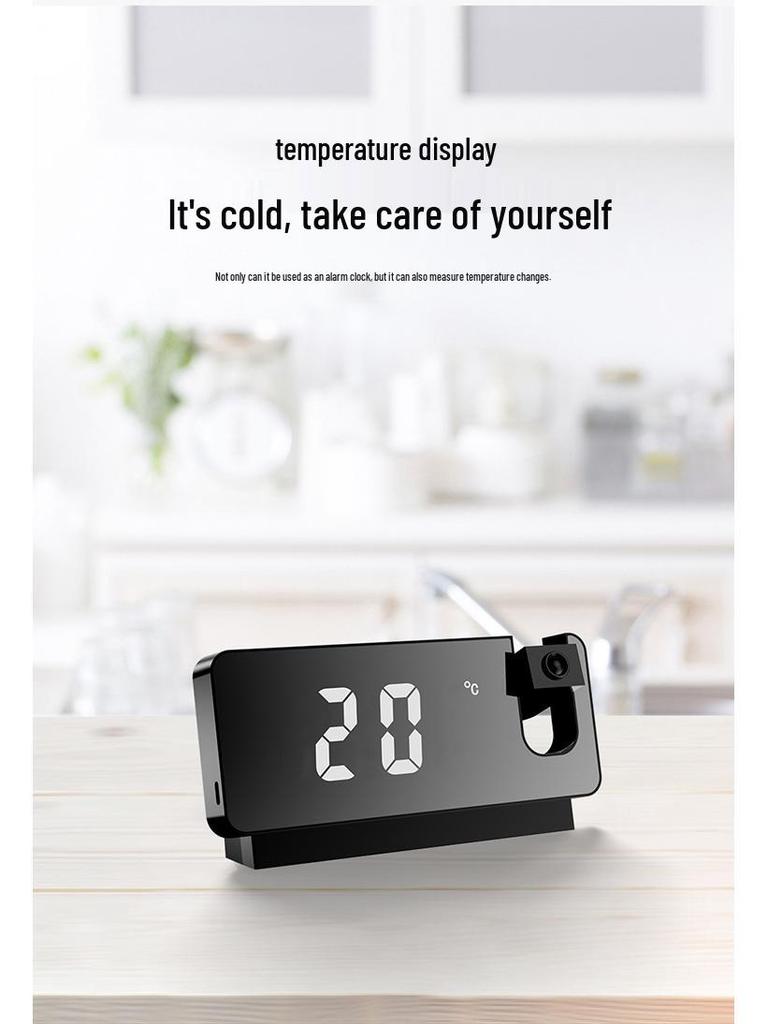Multifunctional LED Projection Alarm Clock with Large Screen