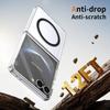 HD Transparent Magnetic Case For Samsung Galaxy Z Flip 8 7 6 5 4 Crystal Clear Cover With Clear Tempered Glass Screen Protector