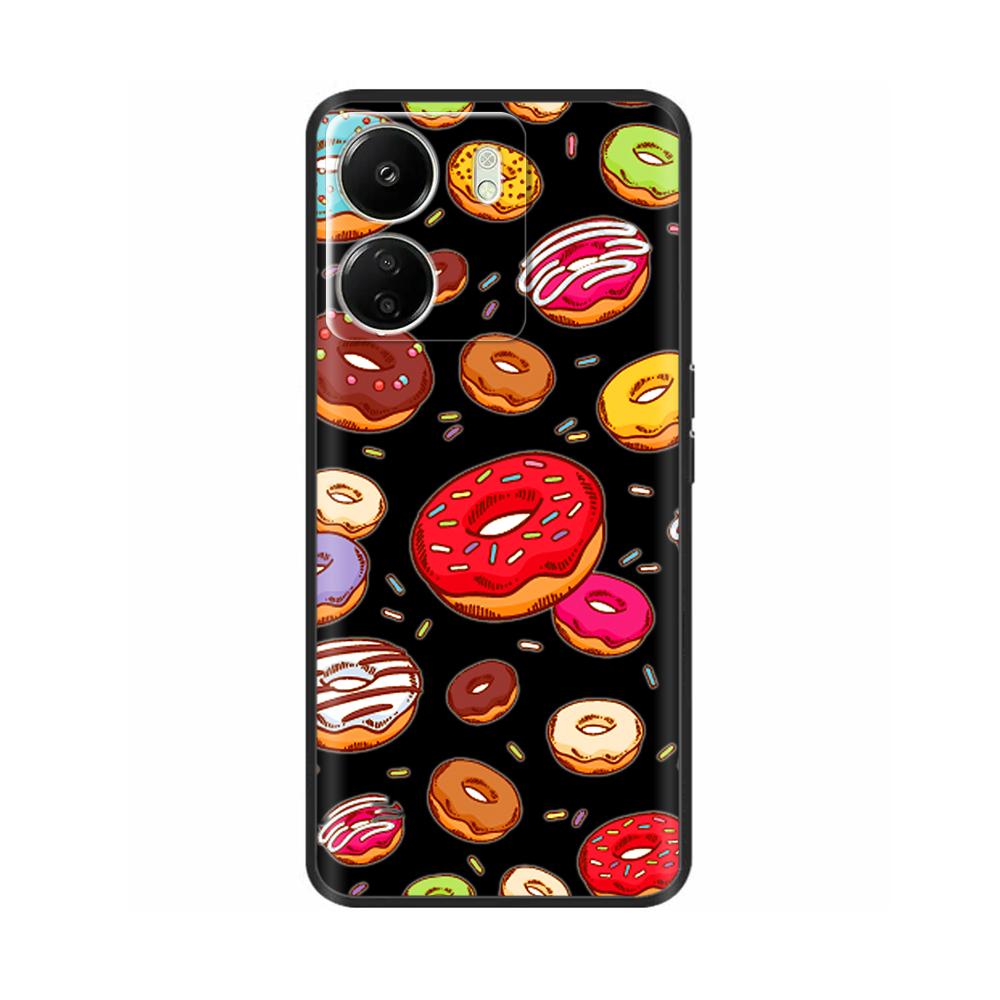 For Xiaomi Poco C65 Case Cute Luxury Painted Back Cover Soft Black Silicone Phone Case For Xiaomi Poco C65 PocoC65 Fundas Bumper