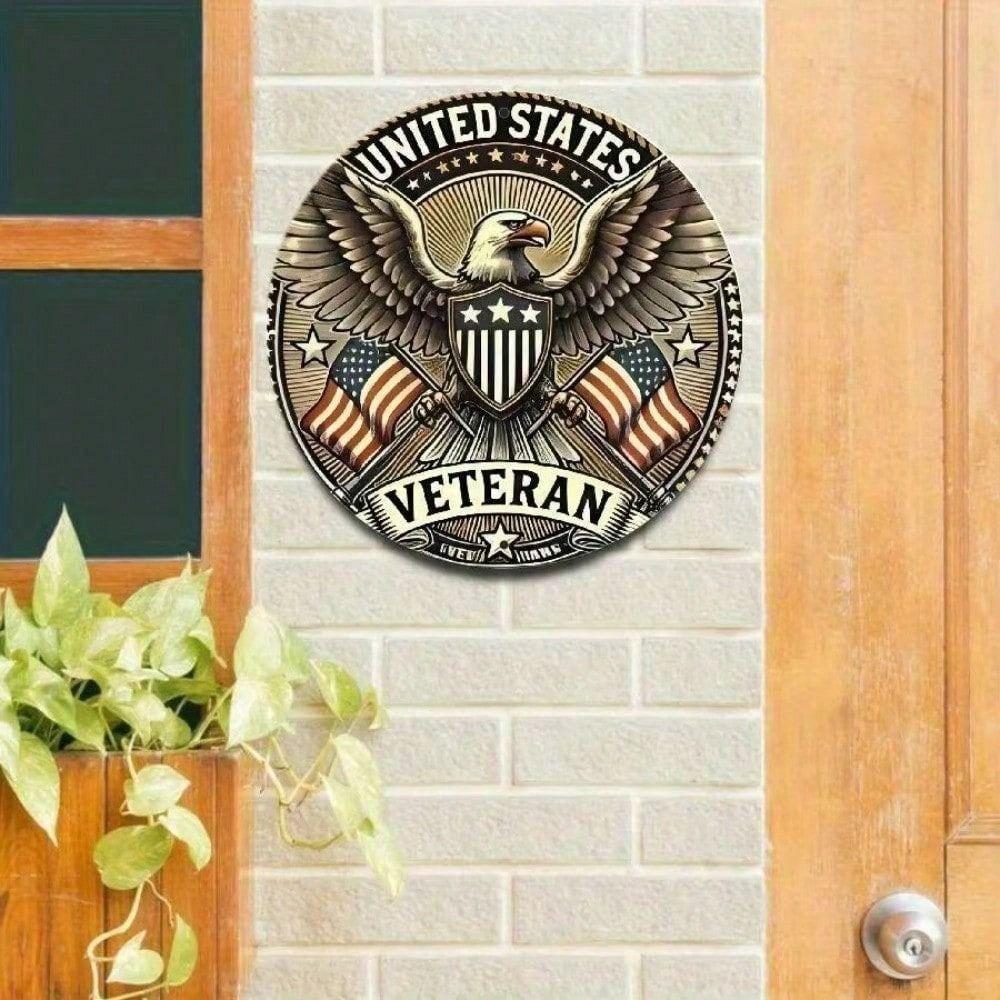 Metal Wall Poster Patriotic Retro Sign Eagle Gift for Garage