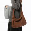 Large Capacity Flannel Shoulder Messenger Bag Women's Versatile Men's and Women's Same Lazy Wind Student Literary Backpack Men's