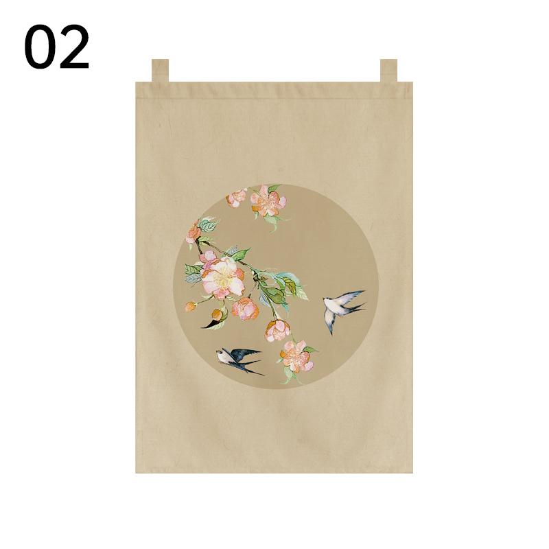 

Pastoral Style Kitchen Partition Drapes Japanese Short Door Curtain Living Room Restaurant Doorway Decor Hanging Curtains 30x45cm&Hook