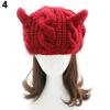 Women's Winter Knit Crochet Braided Cat Ears Beret Beanie Ski Knitted Hat Cap