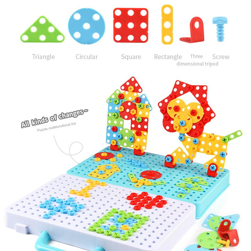 316 PCS Kinder 3D Bohrer Schraube Mutter Puzzles Spielzeug Pretend Play Werkzeug Bohrer Spielhaus Bausteine Demontage Montage Kinder Bohrer Kinderspielzeug