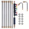 1 Set Stainless Steel Pressure Washer Wand - 1/4" Quick Connect, 6 Nozzles, 4000 PSI, Leakproof O-Ring
