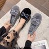 T5 Mao Mao Shoes Women's Winter Round Head Thick-soled Warm Cotton Shoes Large Size One Pedal Doudou Single Shoes