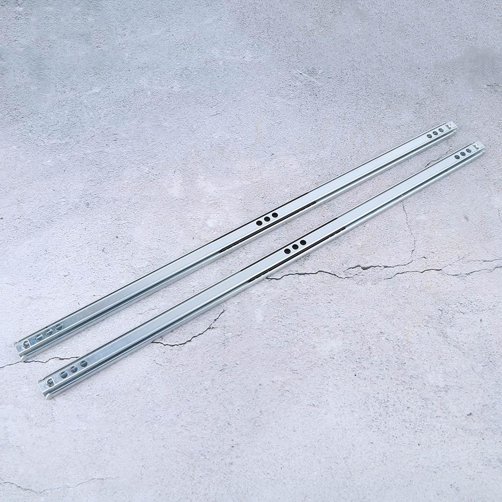 2Pcs Set 450x17mm Drawer Steel Ball Slide Rail Hardware Accessory for Cabinet Closets