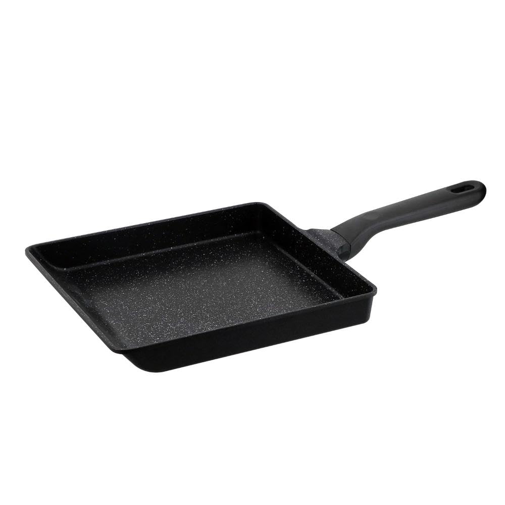 LIV PLUS Egg Pan 23 x 25cm, IH and Gas Stove Compatible, Black ND-3902 (Extra Large Frying Pan)