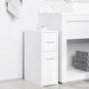 VidaXL Narrow Bathroom Cabinet with Castors White, Tall Bathroom Cabinet, Bathroom Storage 855277