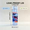 1PC Roaring Blue Dinosaur Head 750ml Color Plastic Sports Water Bottle Leakproof Flip Straw Lid Suitable for Sports Office Home Use