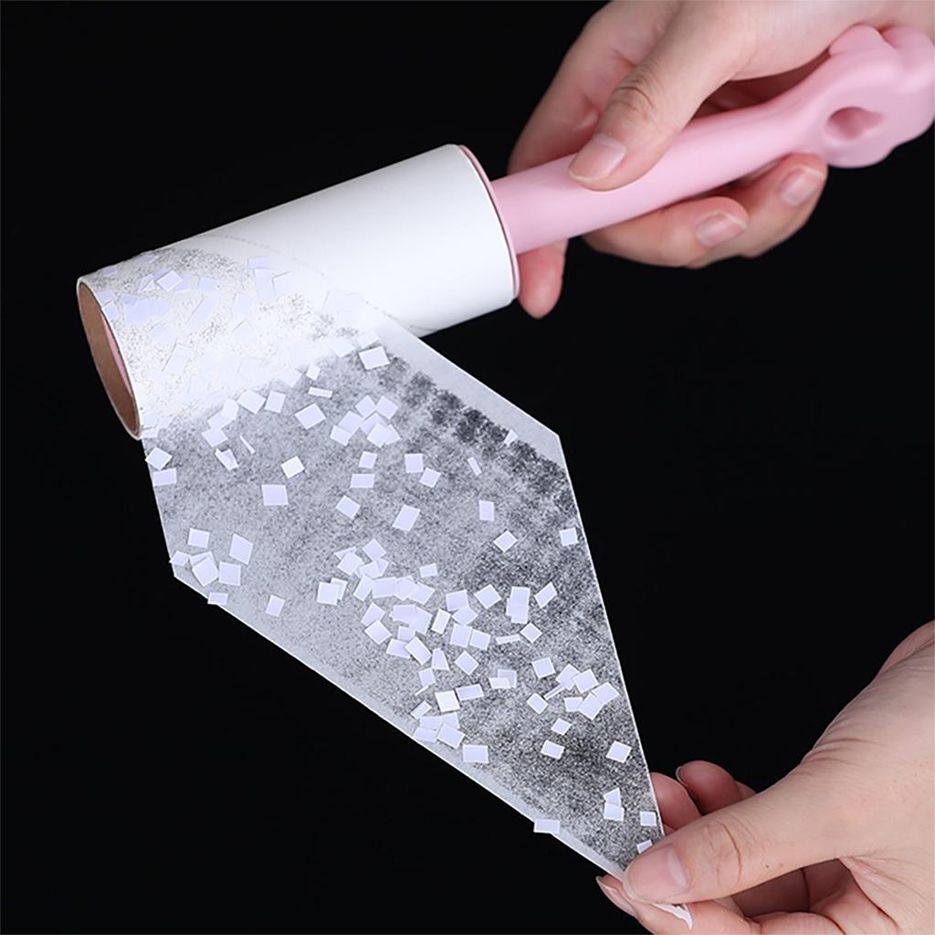 3pcs Tearable Roll Paper Sticky Roller Dust Wiper Pet Hair Rooler Carpet Tousle Remover Portable Replaceable Cleaning Brush Tool