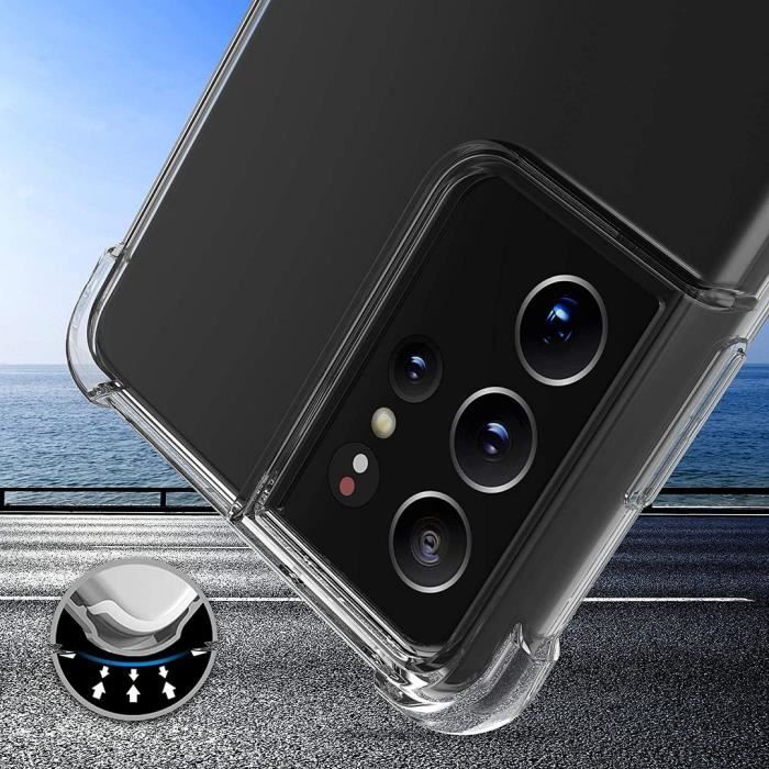 Coque et Verres Trempés - BOOLING - pour Samsung Galaxy S21 Ultra - Transparent - Anti-Rayure - Protection Écran
