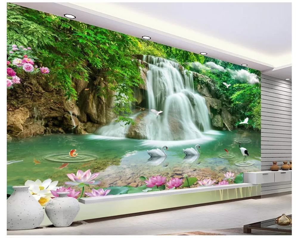 Landscape Waterfall Wallpapers Landscape 3d Photo Wallpaper For Living Room Bedroom Tv Backdrop Wall Mural