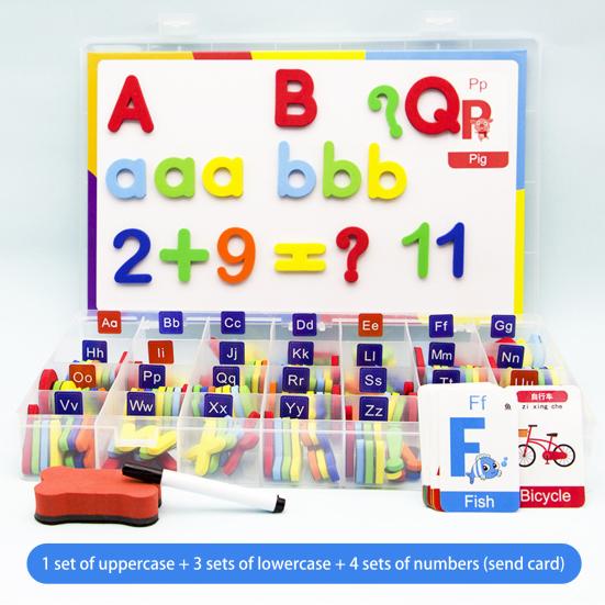 1 Set Magnetic English Letter Toy Colorful Uppercase Lowercase Letter Number Learning Preschooler
