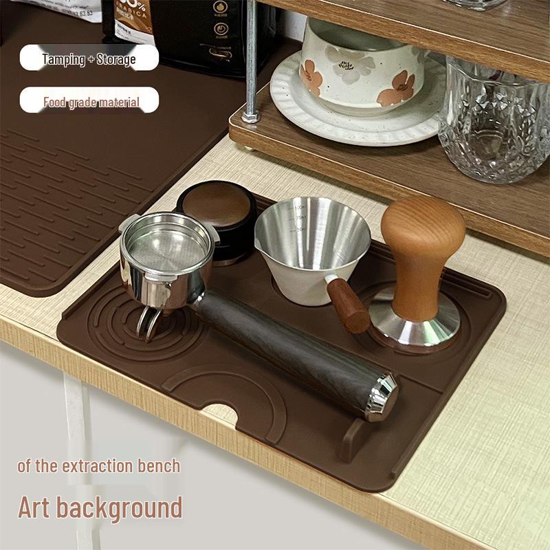 Coffee Machine Anti-Slip Silicone Mat: Bar Counter Mat, Draining Mat, Cocktail Strainer, Heat Insulator, Coaster, Tamper Mat.