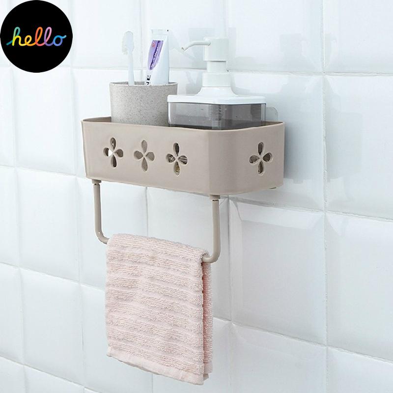 Suport de depozitare pe perete de baie Organizator tip stick Raft de duș Coș Depozitare suport pentru șampon pentru baie