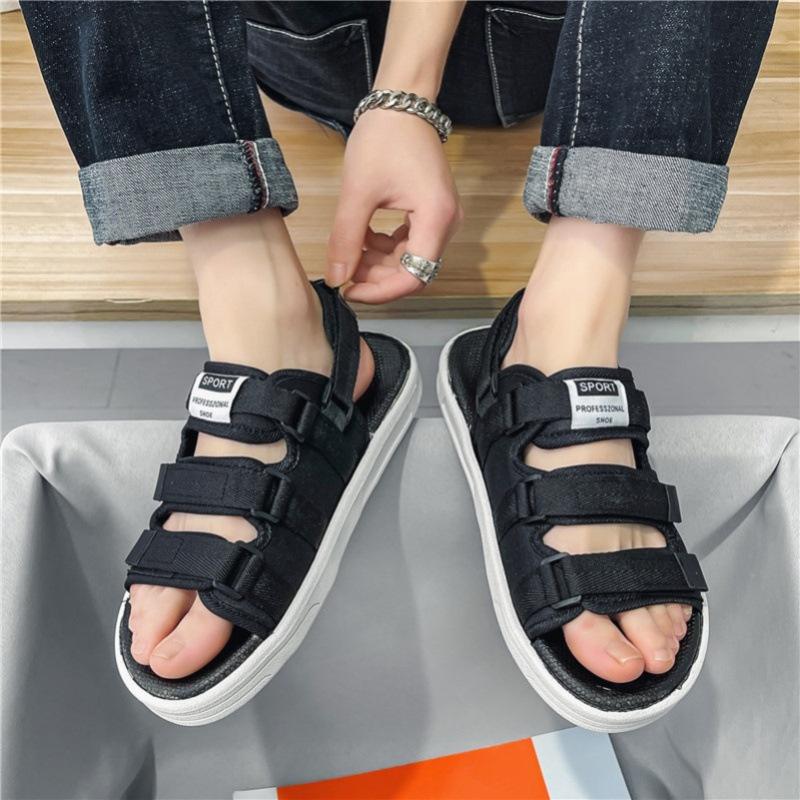 2025 Summer New Sandals Men's Trendy Outer Wear Casual Flat-bottomed Slippers Thick-soled Sports Non-slip Beach Shoes